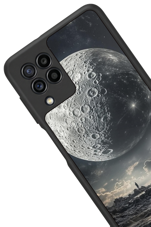 Samsung Galaxy M32 Uyumlu Ay Tasarımlı Glossy Premium Kılıf