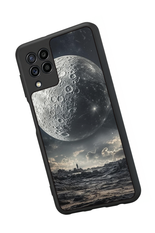 Samsung Galaxy M32 Uyumlu Ay Tasarımlı Glossy Premium Kılıf