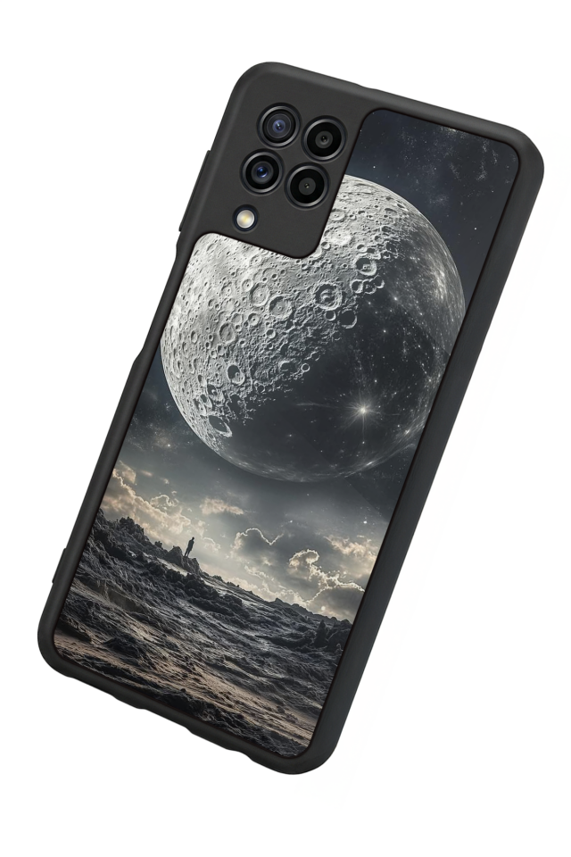 Samsung Galaxy M32 Uyumlu Ay Tasarımlı Glossy Premium Kılıf