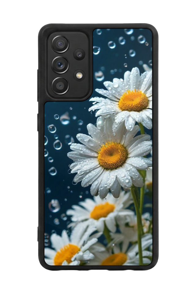 Samsung Galaxy A72 Uyumlu Cicek Tasarımlı Glossy Premium Kılıf