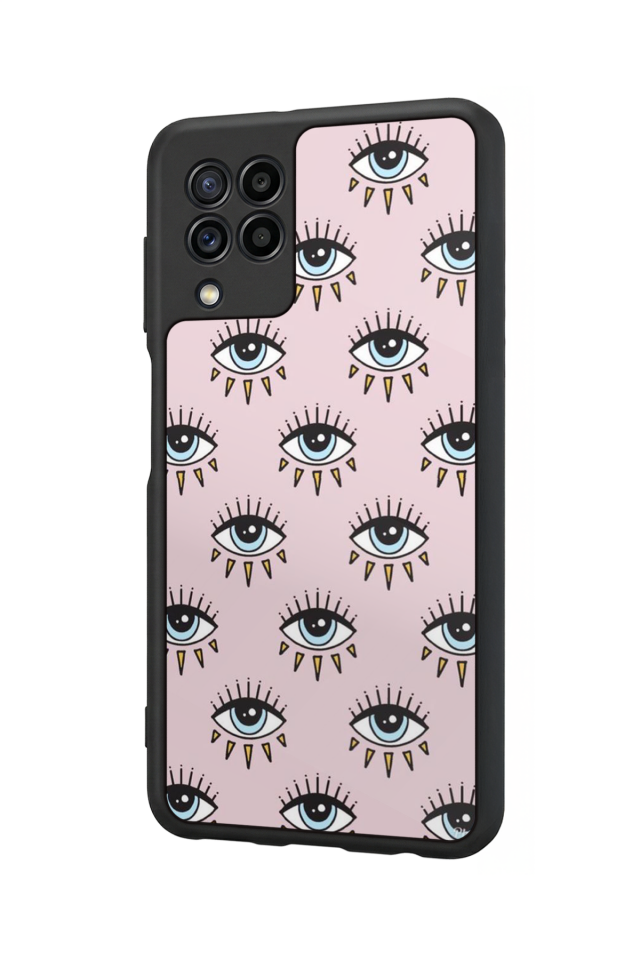 Samsung Galaxy M32 Uyumlu Göz Tasarımlı Glossy Premium Kılıf