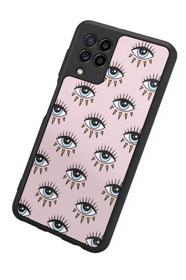Samsung Galaxy M32 Uyumlu Göz Tasarımlı Glossy Premium Kılıf