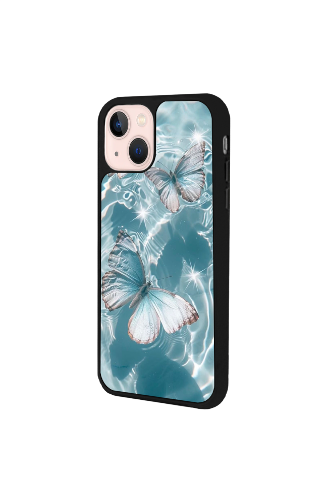 iPhone 14 Plus Uyumlu Kelebek Tasarımlı Glossy Premium Kılıf