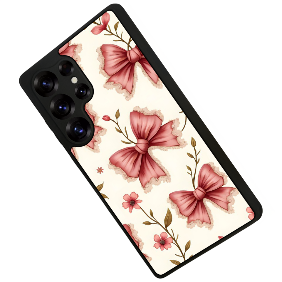 Samsung Galaxy S25 Ultra Uyumlu Kurdele Tasarımlı Glossy Premium Kılıf