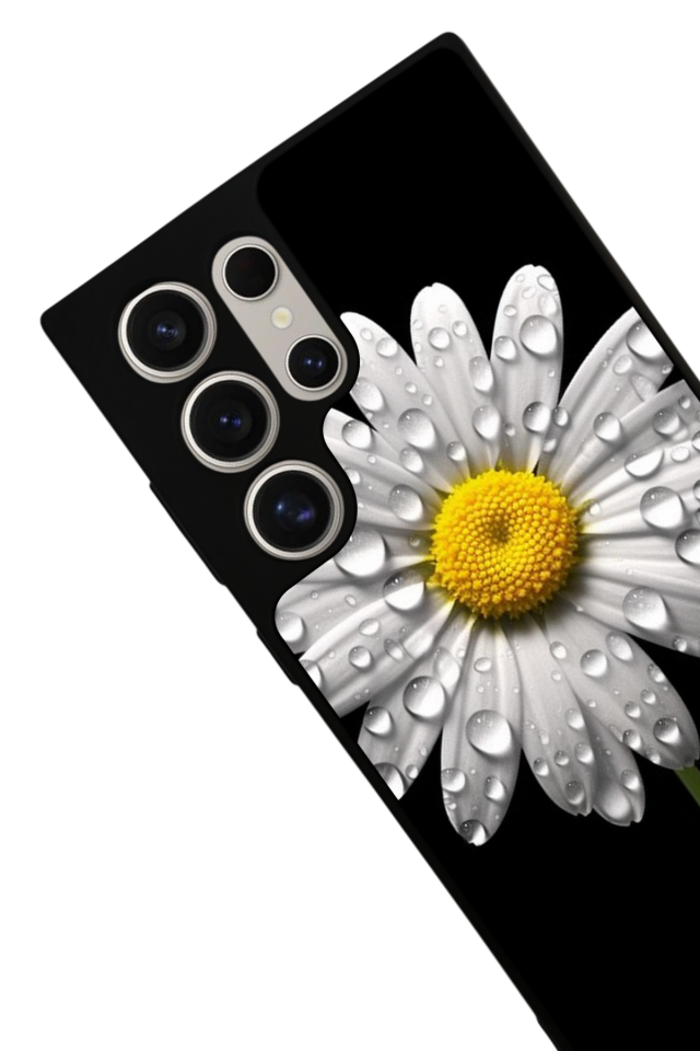 Samsung Galaxy S22 Ultra Uyumlu Papatya Tasarımlı Glossy Premium Kılıf