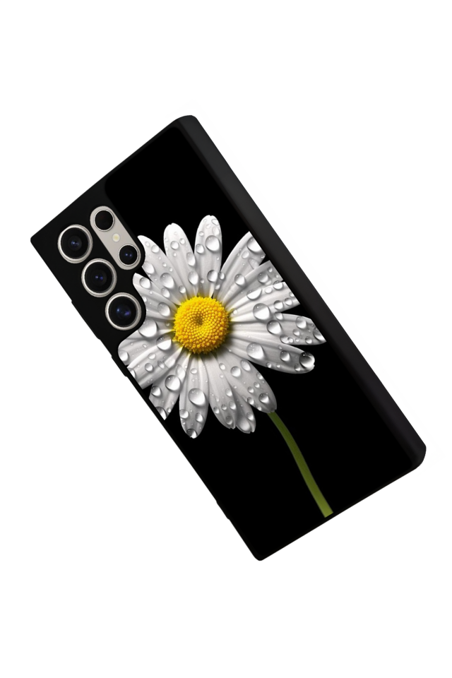 Samsung Galaxy S22 Ultra Uyumlu Papatya Tasarımlı Glossy Premium Kılıf