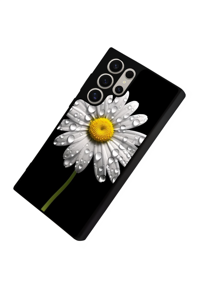 Samsung Galaxy S22 Ultra Uyumlu Papatya Tasarımlı Glossy Premium Kılıf