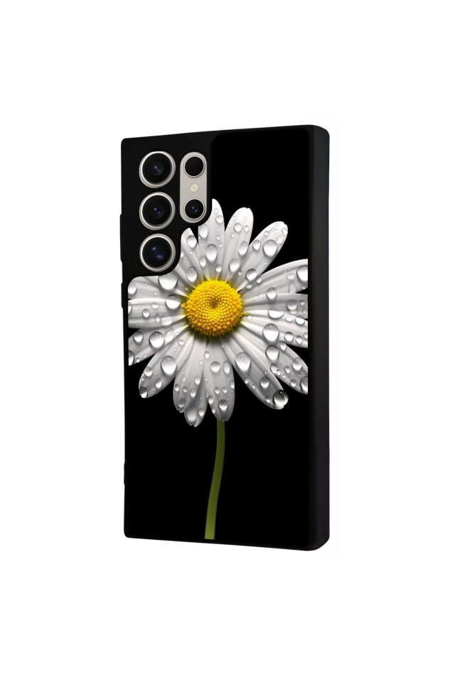 Samsung Galaxy S22 Ultra Uyumlu Papatya Tasarımlı Glossy Premium Kılıf