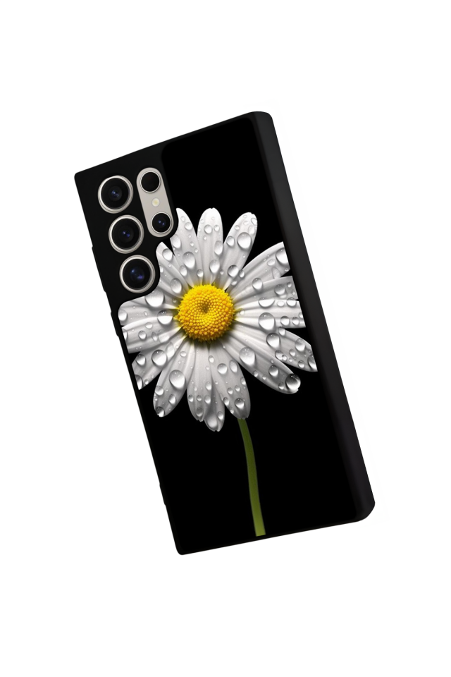 Samsung Galaxy S22 Ultra Uyumlu Papatya Tasarımlı Glossy Premium Kılıf