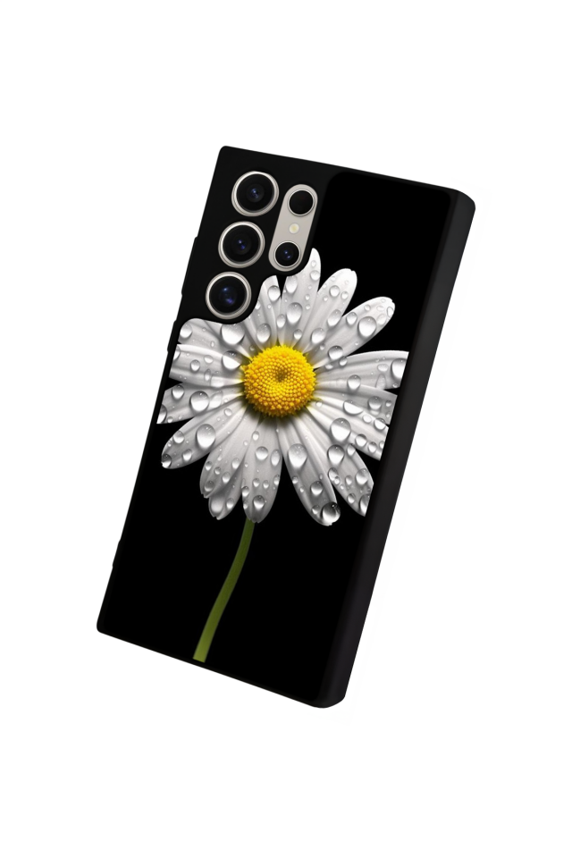 Samsung Galaxy S22 Ultra Uyumlu Papatya Tasarımlı Glossy Premium Kılıf