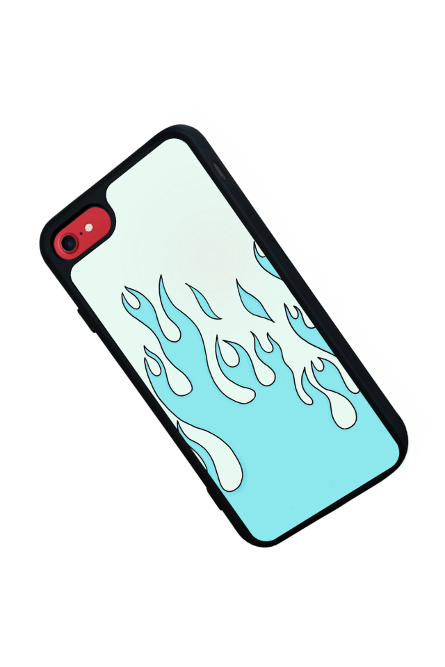 iPhone SE Uyumlu Retro Flame Patterns Tasarımlı Glossy Premium Kılıf