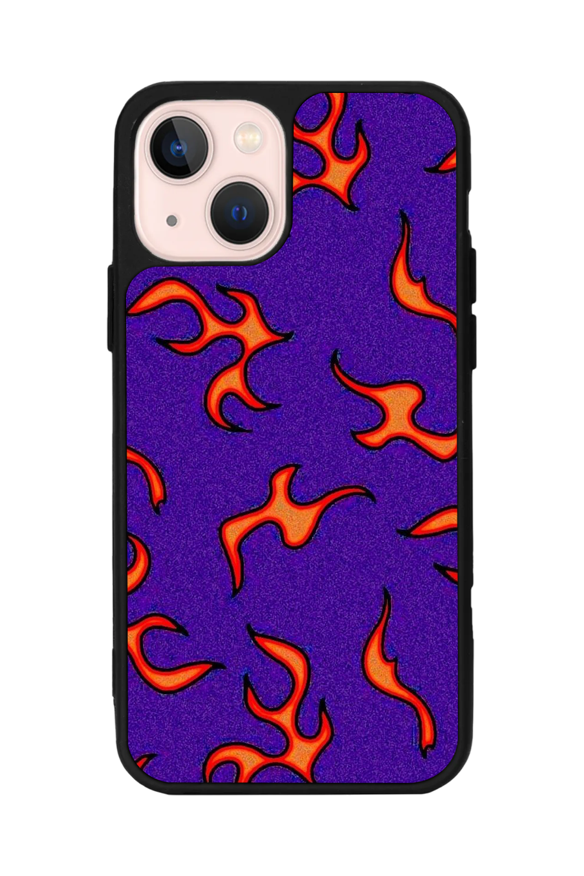iPhone 15 Uyumlu Retro Flame Patterns Tasarımlı Glossy Premium Kılıf