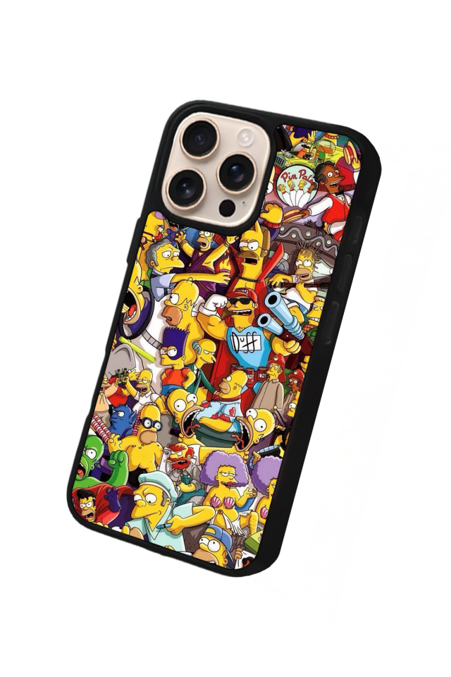 iPhone 14 Pro Max Uyumlu The Simpsons Tasarımlı Glossy Premium Kılıf