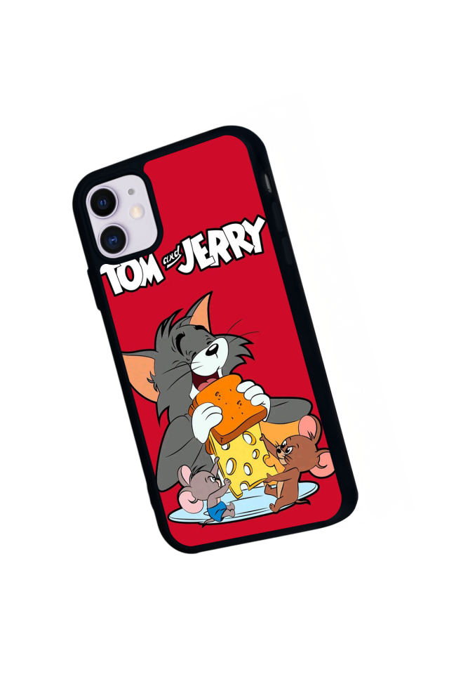 iPhone 11 Uyumlu Tom And Jerry Tasarımlı Glossy Premium Kılıf