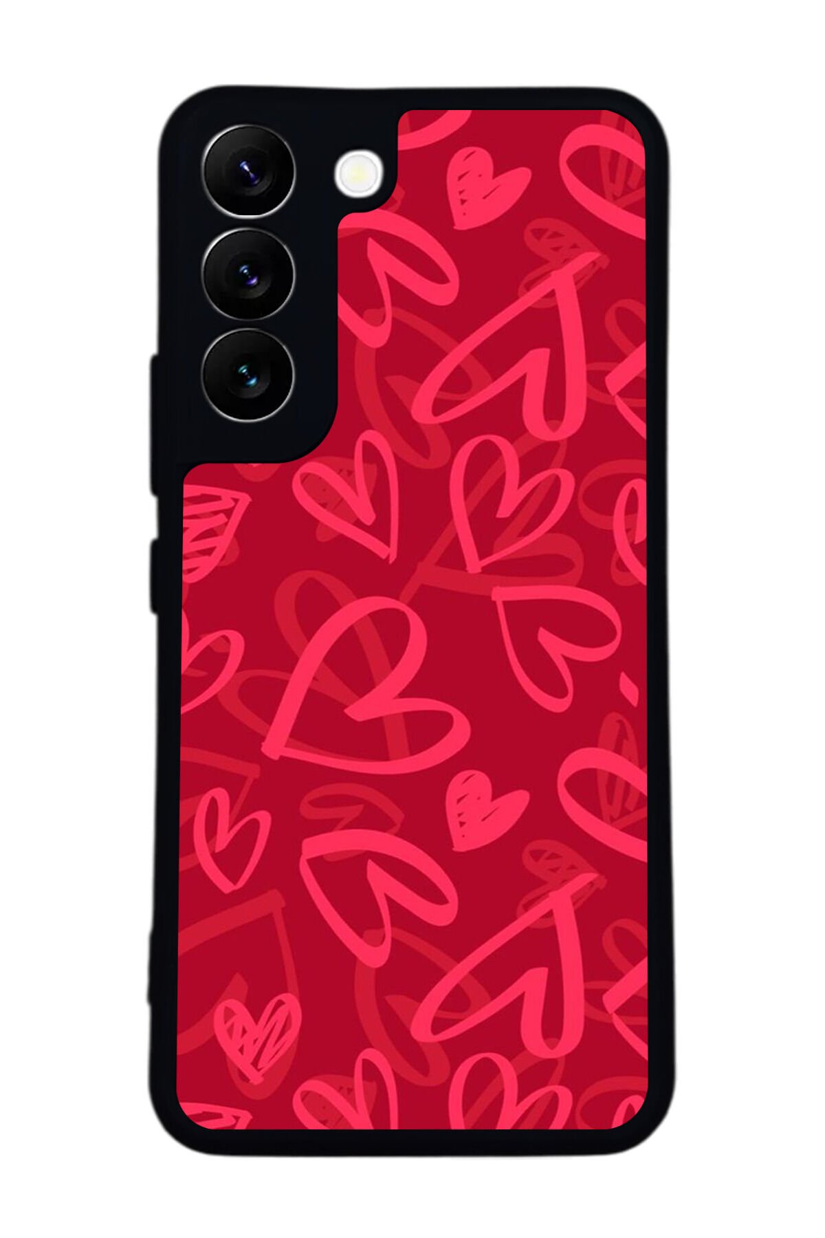 Samsung Galaxy S22 Uyumlu Kalp Love Tasarımlı Glossy Premium Kılıf
