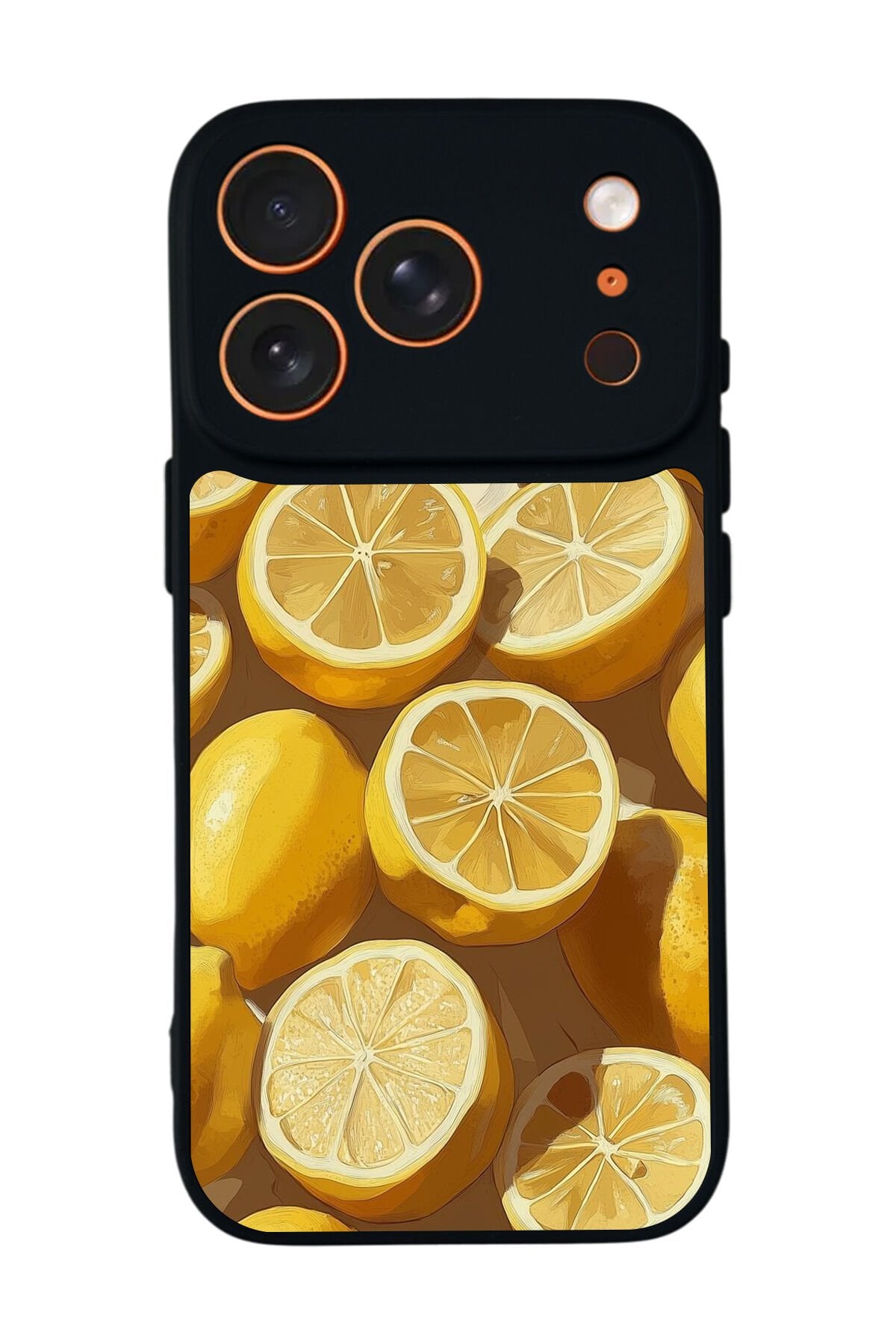 iPhone 17 Pro Uyumlu Limon Tasarımlı Glossy Premium Kılıf