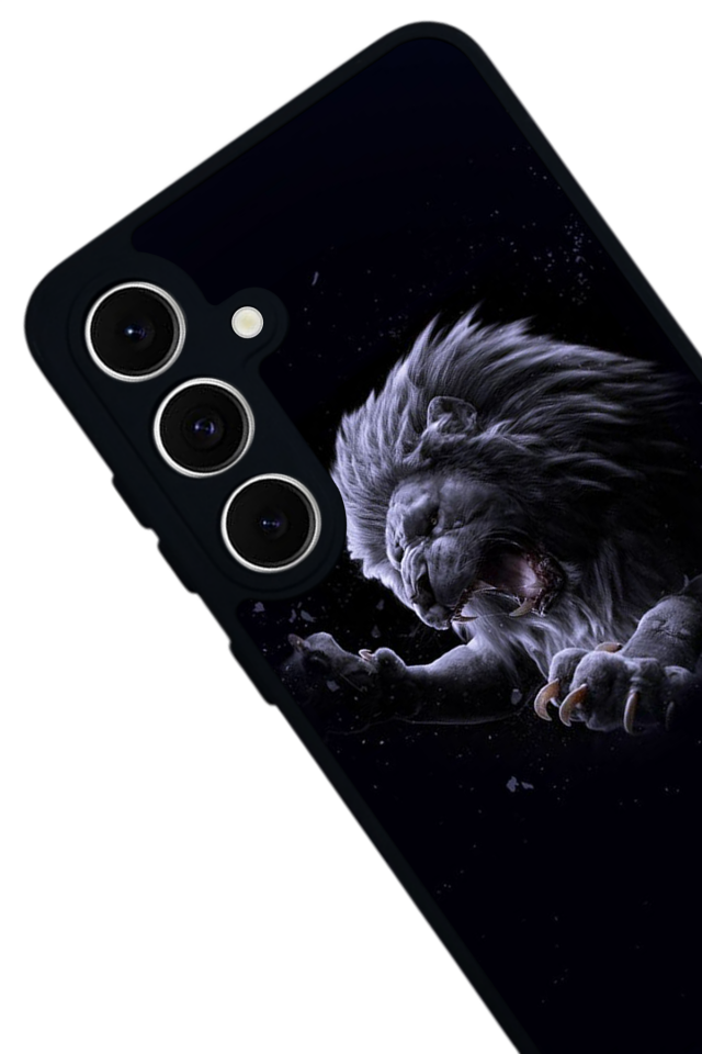 Samsung Galaxy S24 FE Uyumlu Aslan Tasarımlı Glossy Premium Kılıf