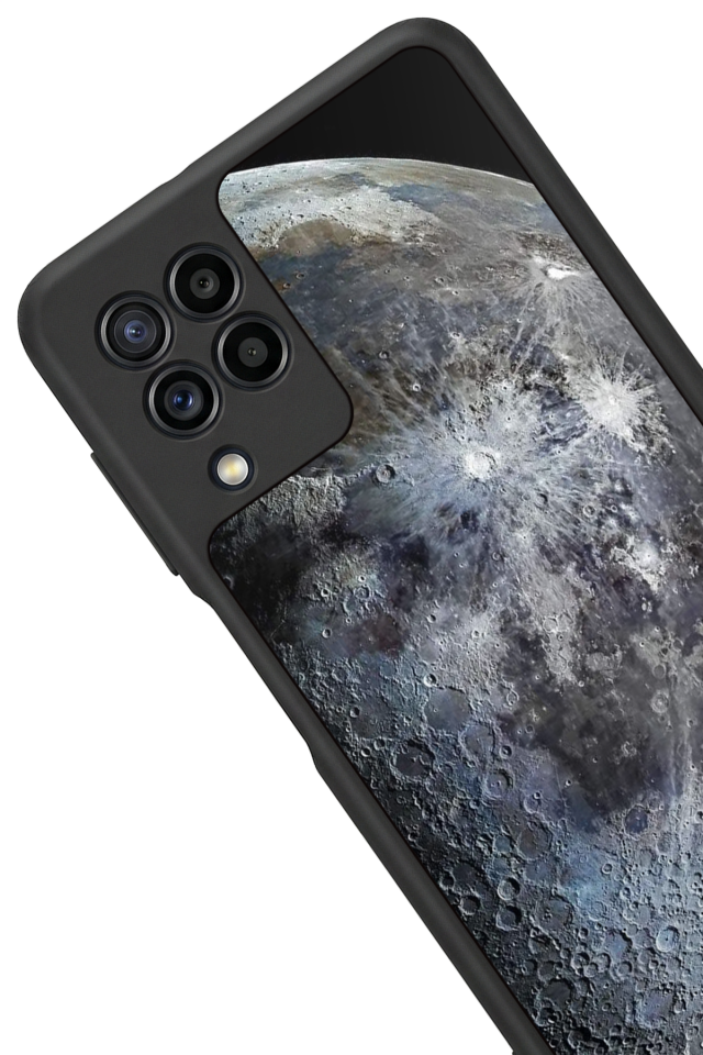 Samsung Galaxy M32 Uyumlu Ay Tasarımlı Glossy Premium Kılıf