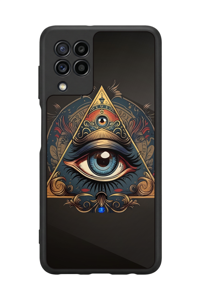 Samsung Galaxy M32 Uyumlu Göz Tasarımlı Glossy Premium Kılıf