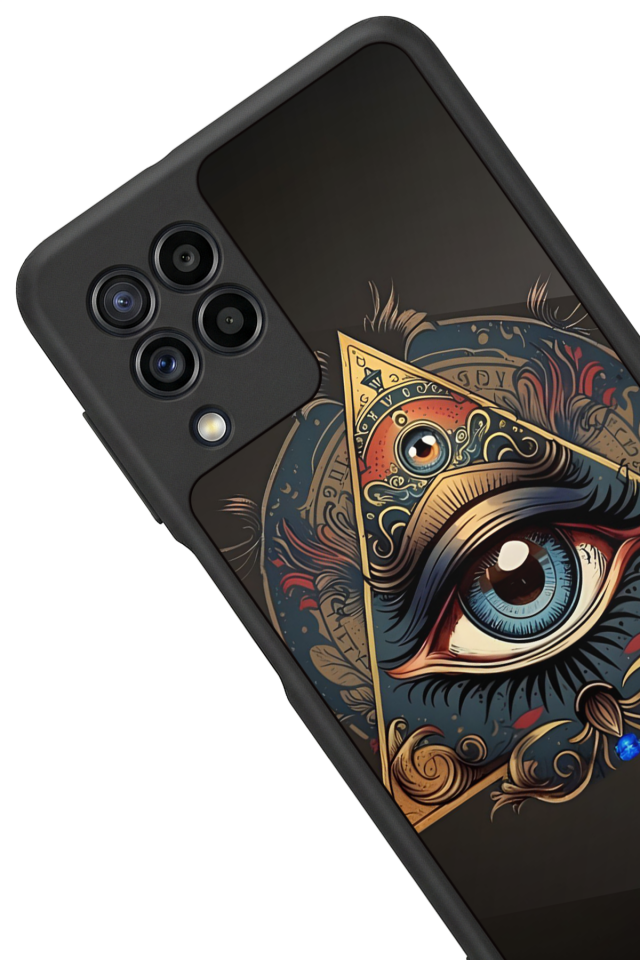 Samsung Galaxy M32 Uyumlu Göz Tasarımlı Glossy Premium Kılıf