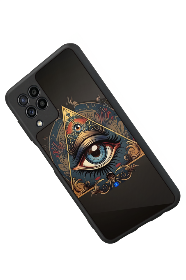 Samsung Galaxy M32 Uyumlu Göz Tasarımlı Glossy Premium Kılıf