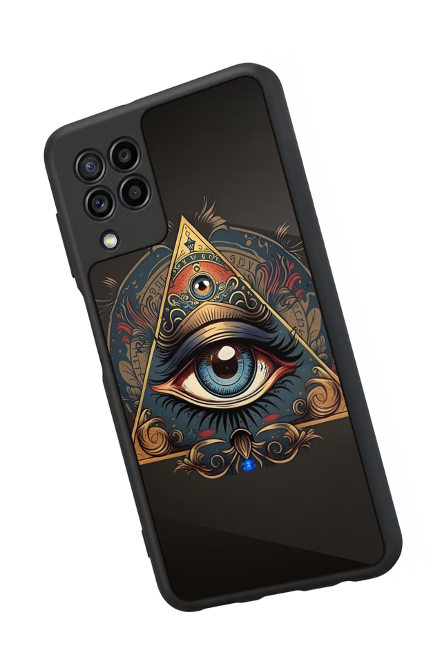 Samsung Galaxy M32 Uyumlu Göz Tasarımlı Glossy Premium Kılıf