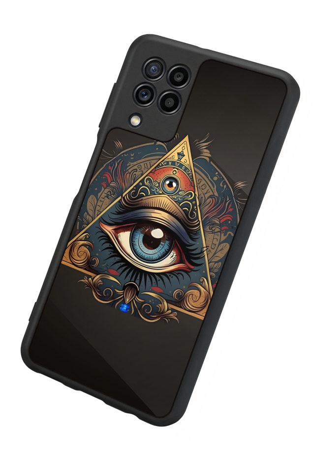 Samsung Galaxy M32 Uyumlu Göz Tasarımlı Glossy Premium Kılıf