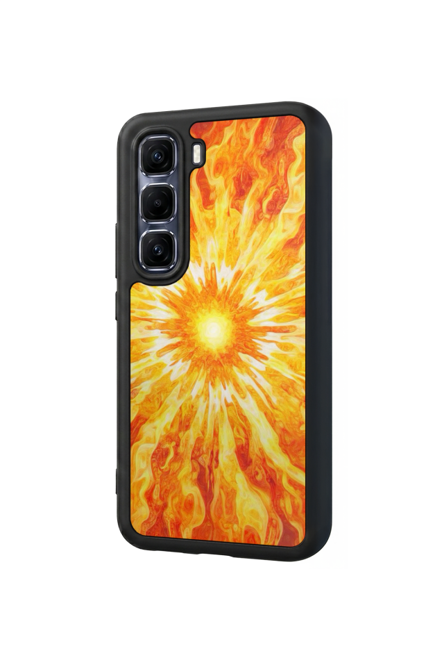 Infinix Hot 60 Pro Plus Uyumlu Güneş Tasarımlı Glossy Premium Kılıf