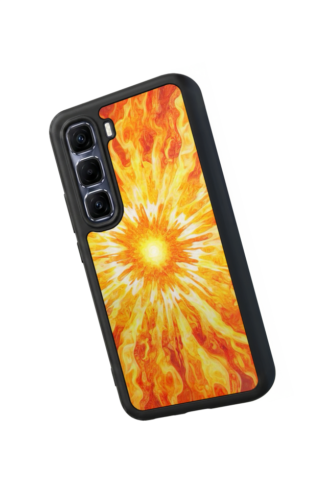 Infinix Hot 60 Pro Plus Uyumlu Güneş Tasarımlı Glossy Premium Kılıf