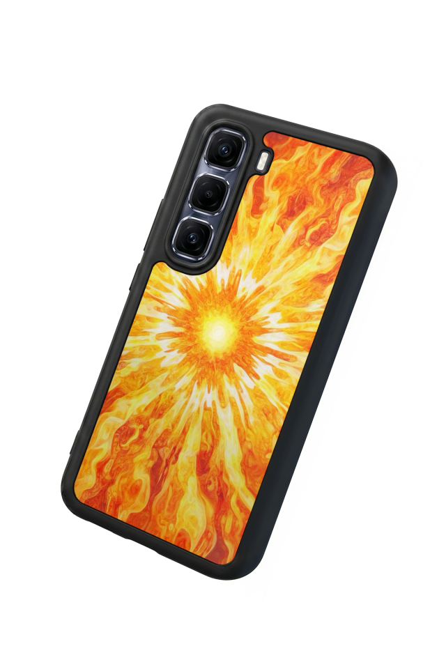 Infinix Hot 60 Pro Plus Uyumlu Güneş Tasarımlı Glossy Premium Kılıf