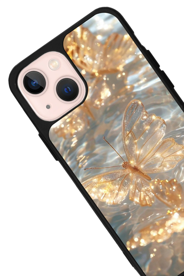 iPhone 14 Plus Uyumlu Kelebek Tasarımlı Glossy Premium Kılıf