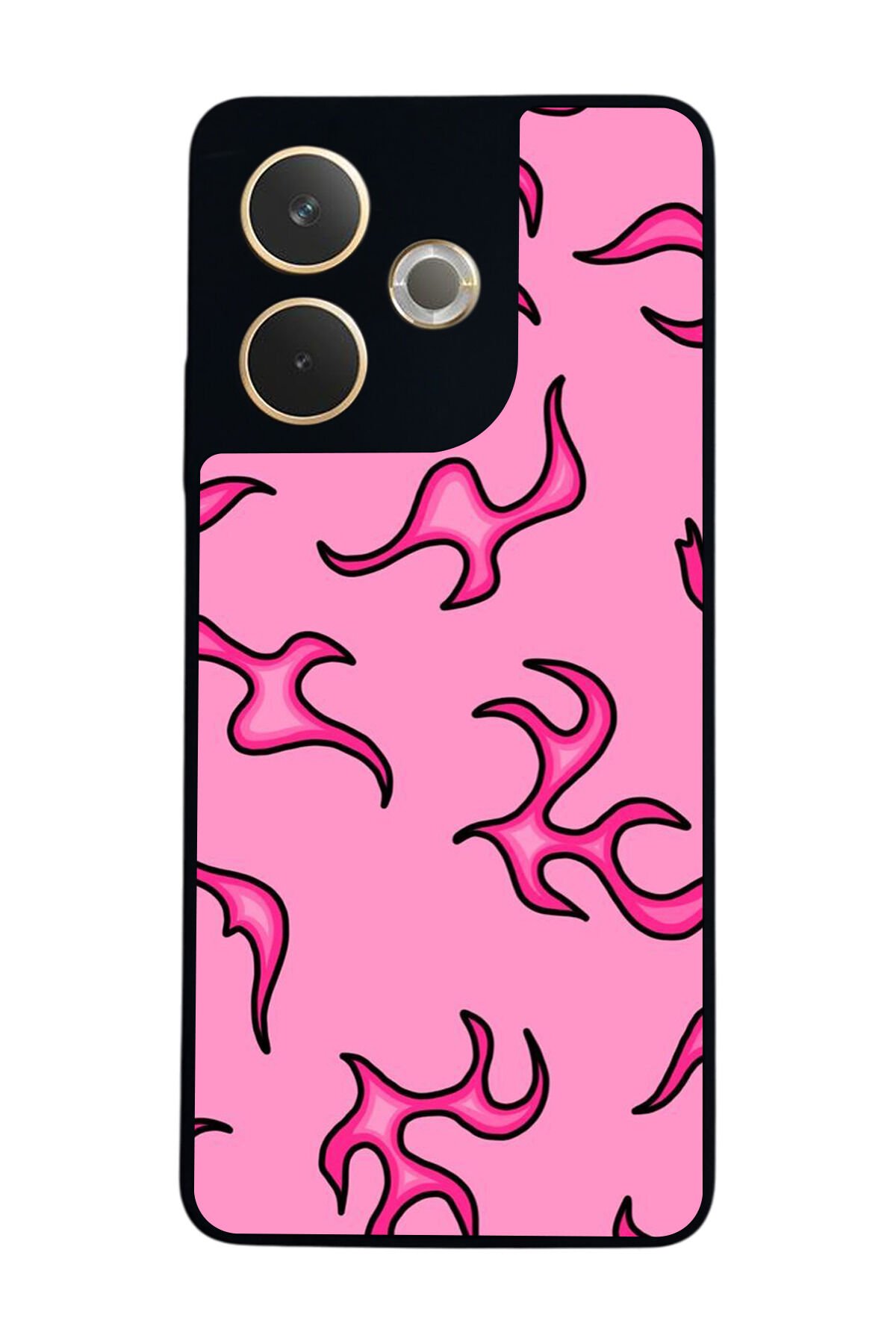 Oppo A5 Pro Uyumlu Retro Flame Patterns Tasarımlı Glossy Premium Kılıf