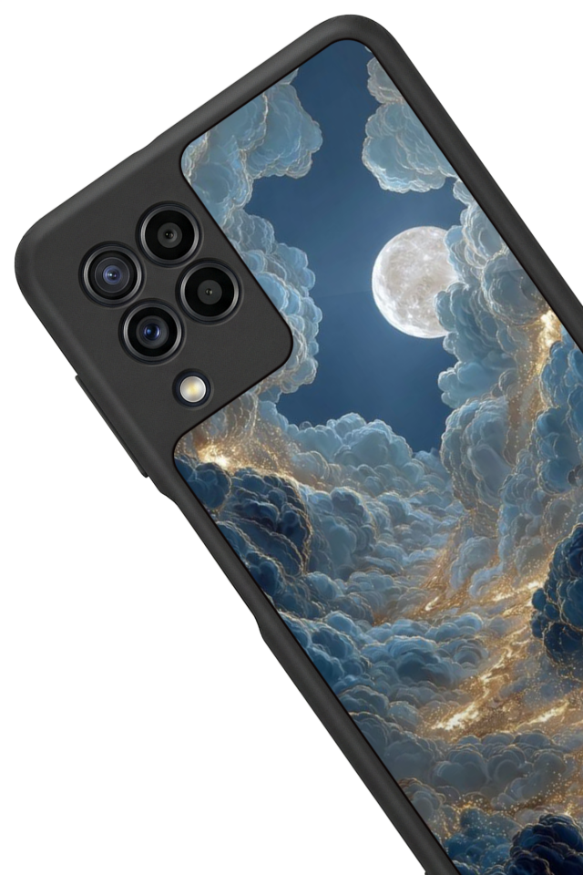 Samsung Galaxy M32 Uyumlu Ay Tasarımlı Glossy Premium Kılıf