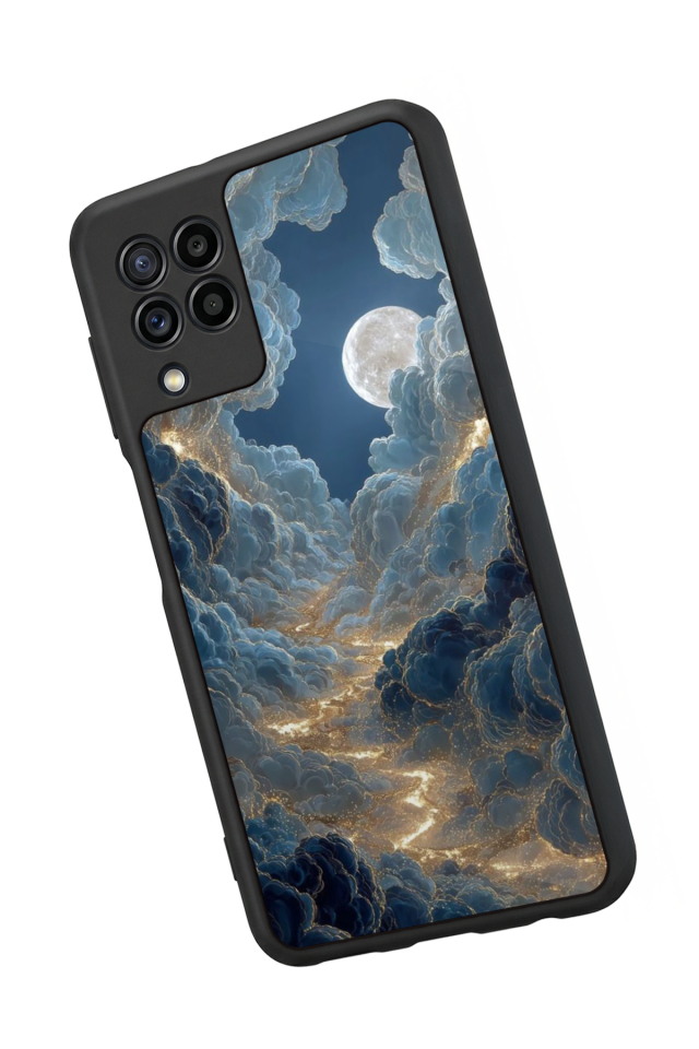 Samsung Galaxy M32 Uyumlu Ay Tasarımlı Glossy Premium Kılıf