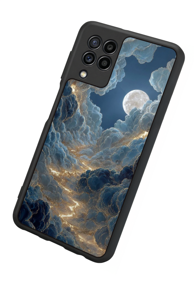 Samsung Galaxy M32 Uyumlu Ay Tasarımlı Glossy Premium Kılıf