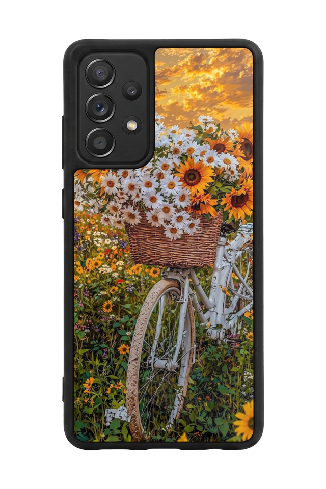 Samsung Galaxy A72 Uyumlu Cicek Tasarımlı Glossy Premium Kılıf