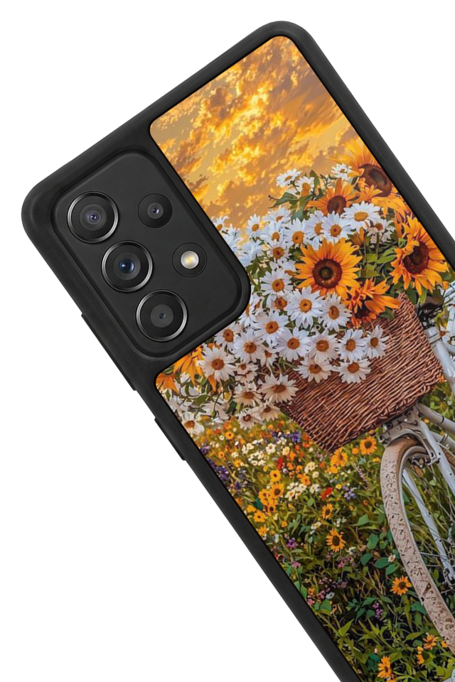 Samsung Galaxy A72 Uyumlu Cicek Tasarımlı Glossy Premium Kılıf