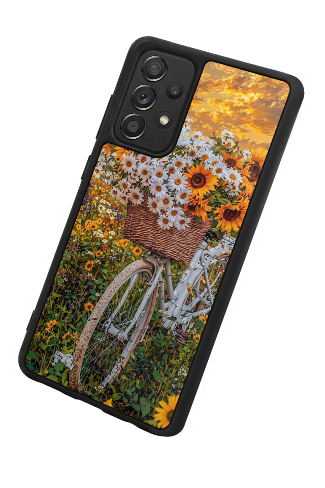 Samsung Galaxy A72 Uyumlu Cicek Tasarımlı Glossy Premium Kılıf