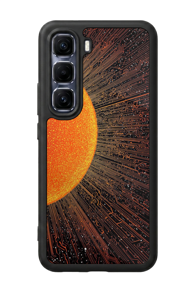 Infinix Hot 60 Pro Plus Uyumlu Güneş Tasarımlı Glossy Premium Kılıf