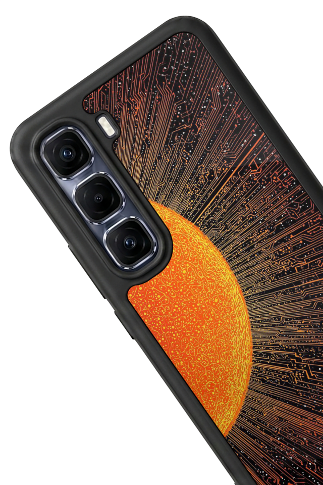 Infinix Hot 60 Pro Plus Uyumlu Güneş Tasarımlı Glossy Premium Kılıf