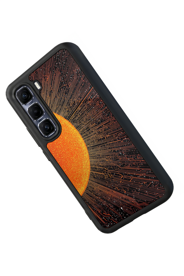 Infinix Hot 60 Pro Plus Uyumlu Güneş Tasarımlı Glossy Premium Kılıf