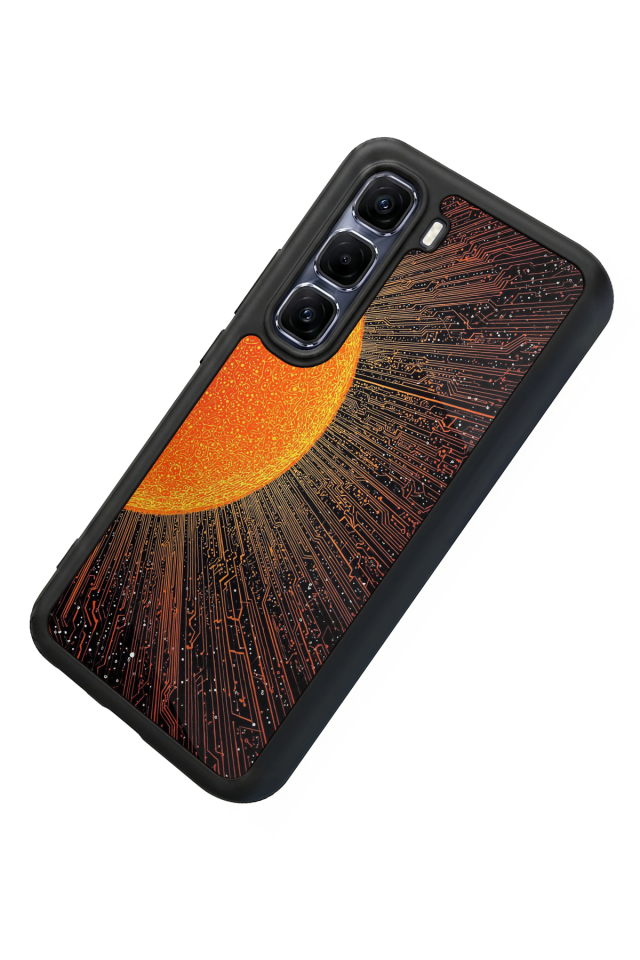 Infinix Hot 60 Pro Plus Uyumlu Güneş Tasarımlı Glossy Premium Kılıf