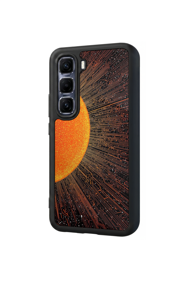 Infinix Hot 60 Pro Plus Uyumlu Güneş Tasarımlı Glossy Premium Kılıf