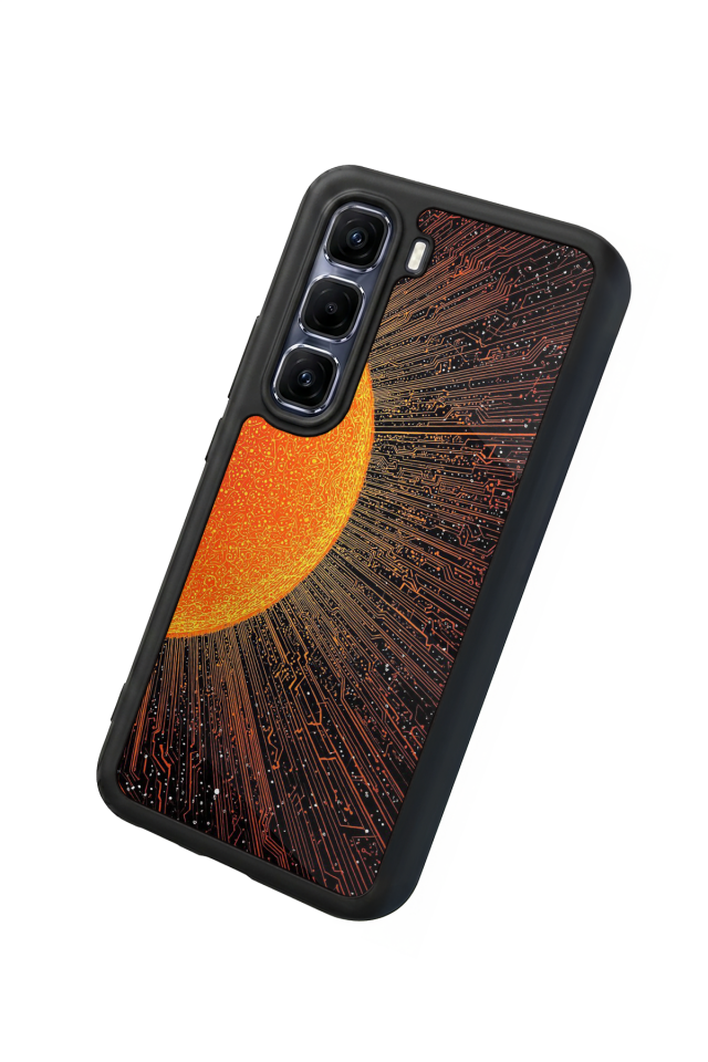 Infinix Hot 60 Pro Plus Uyumlu Güneş Tasarımlı Glossy Premium Kılıf