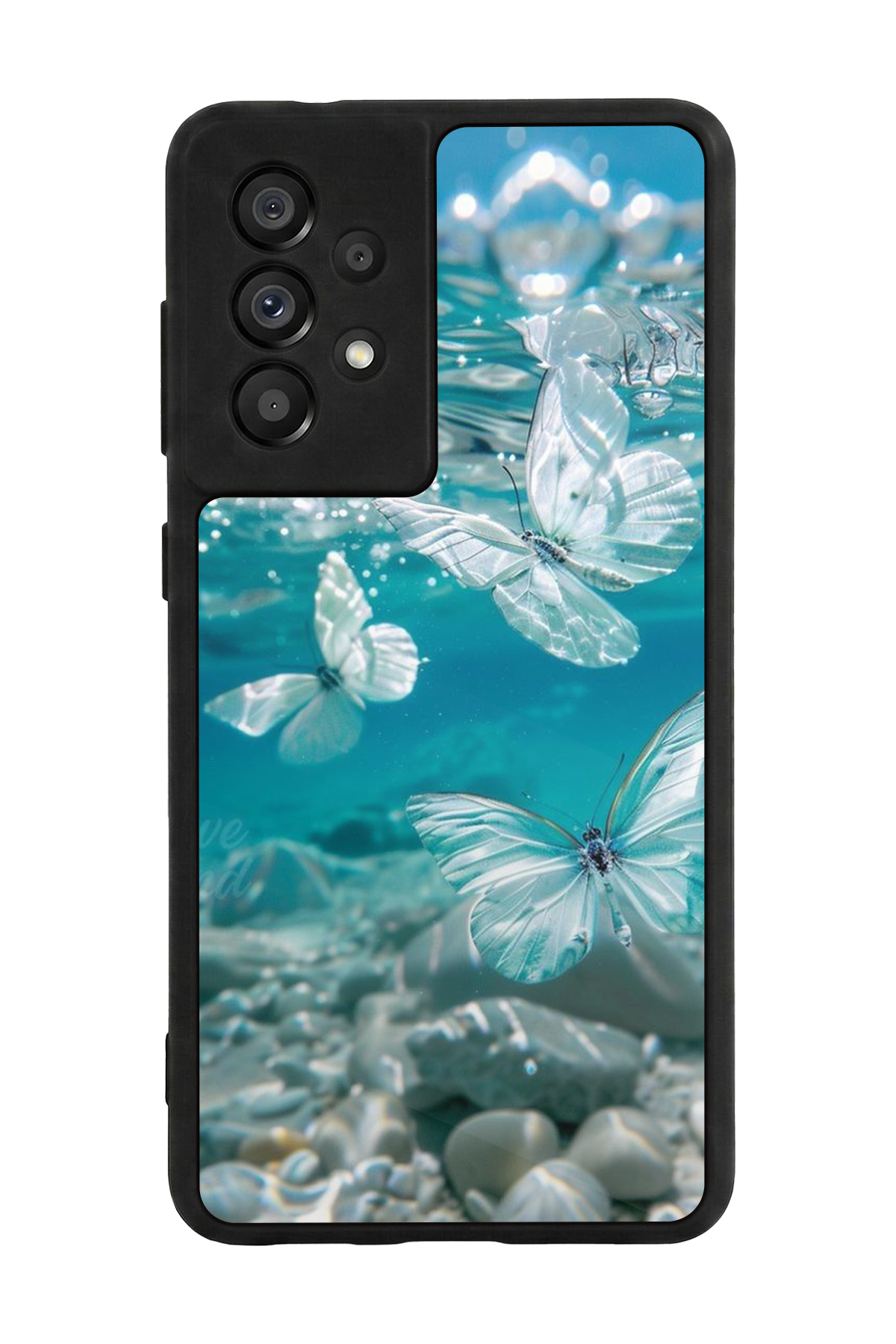 Samsung Galaxy A73 Uyumlu Kelebek Tasarımlı Glossy Premium Kılıf