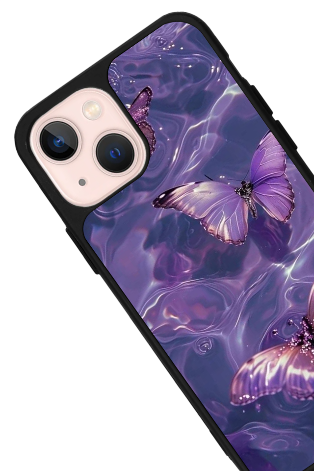 iPhone 14 Plus Uyumlu Kelebek Tasarımlı Glossy Premium Kılıf
