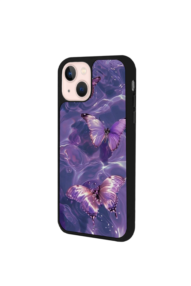 iPhone 14 Plus Uyumlu Kelebek Tasarımlı Glossy Premium Kılıf