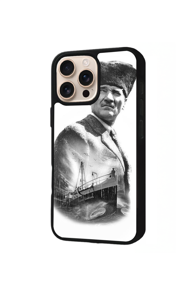 iPhone 16 Pro Max Uyumlu Mustafa Kemal Ataturk Tasarımlı Glossy Premium Kılıf