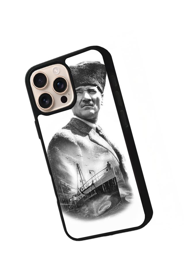 iPhone 16 Pro Max Uyumlu Mustafa Kemal Ataturk Tasarımlı Glossy Premium Kılıf
