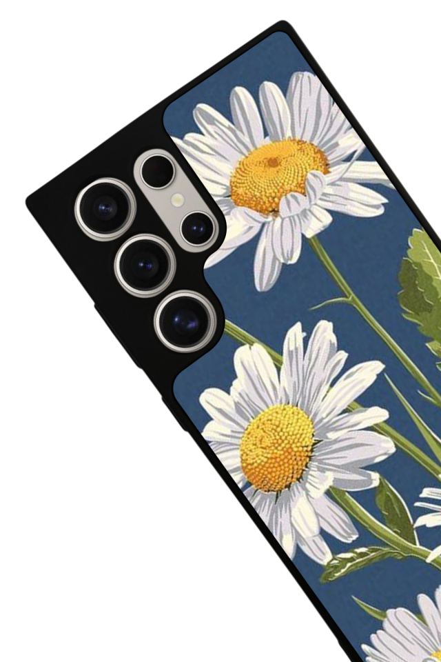 Samsung Galaxy S22 Ultra Uyumlu Papatya Tasarımlı Glossy Premium Kılıf